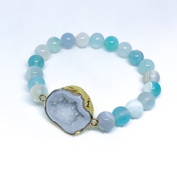 Agate Agate and Druzy Bracelet - Picture 2 of 2